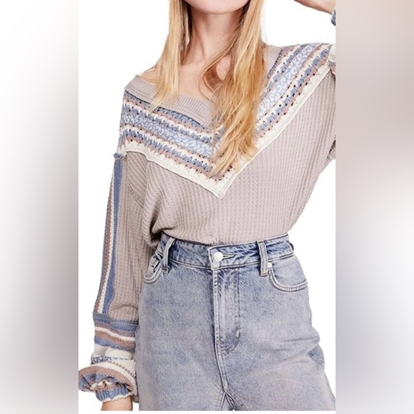 Free People Multicolor Long Sleeve Top - Picture 4 of 4